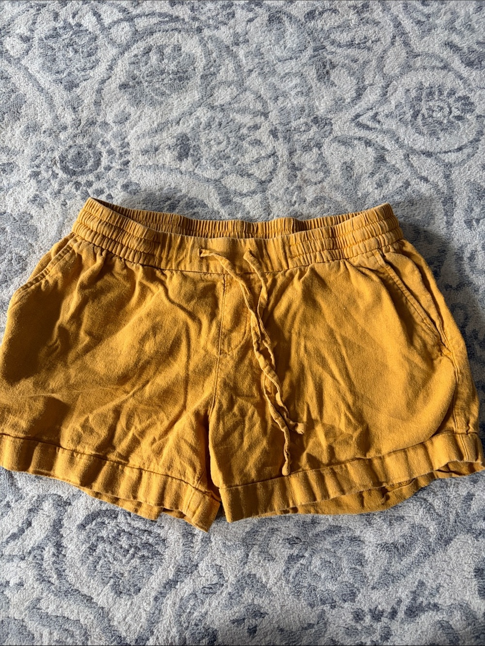 Old Navy Mustard Drawstring Athletic Shorts